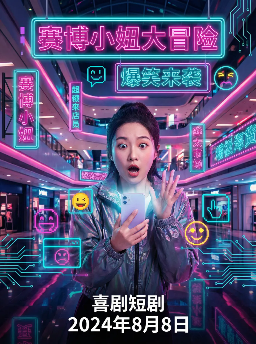 sm 漫画 搞笑喜剧短剧 - 赛博小妞大冒险海报